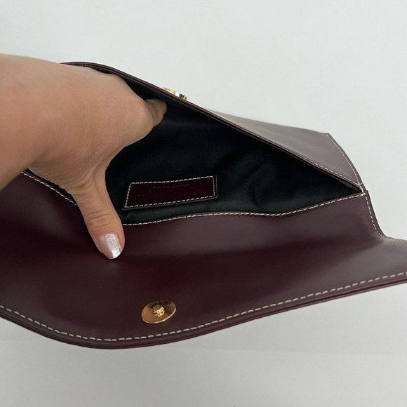 Vittoria Napoli Bordeaux Genuine Leather Clutch Bordeaux Magnetic closure - Picture 4 of 9